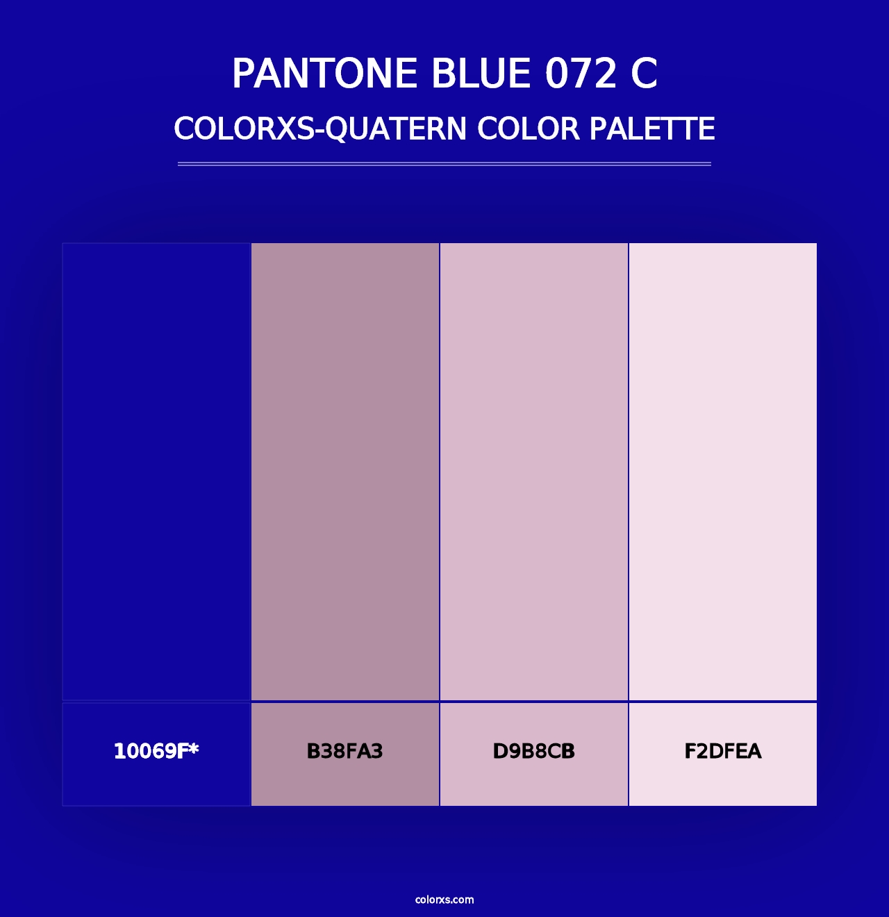 PANTONE Blue 072 C - Colorxs Quad Palette