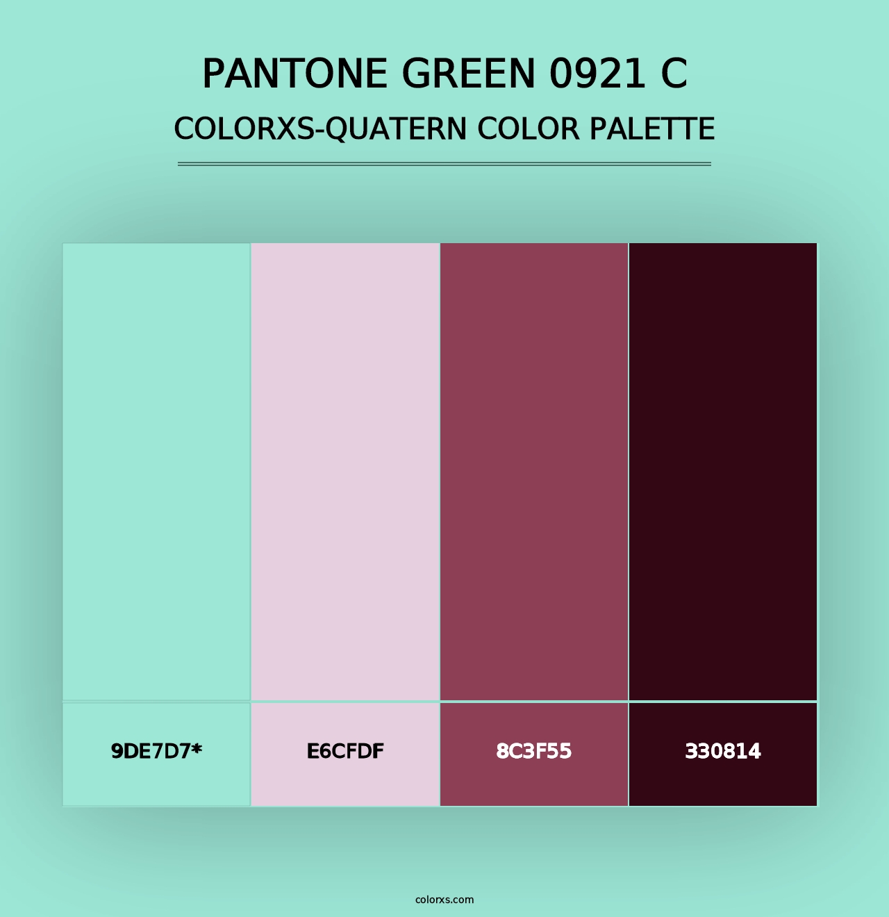 PANTONE Green 0921 C - Colorxs Quad Palette