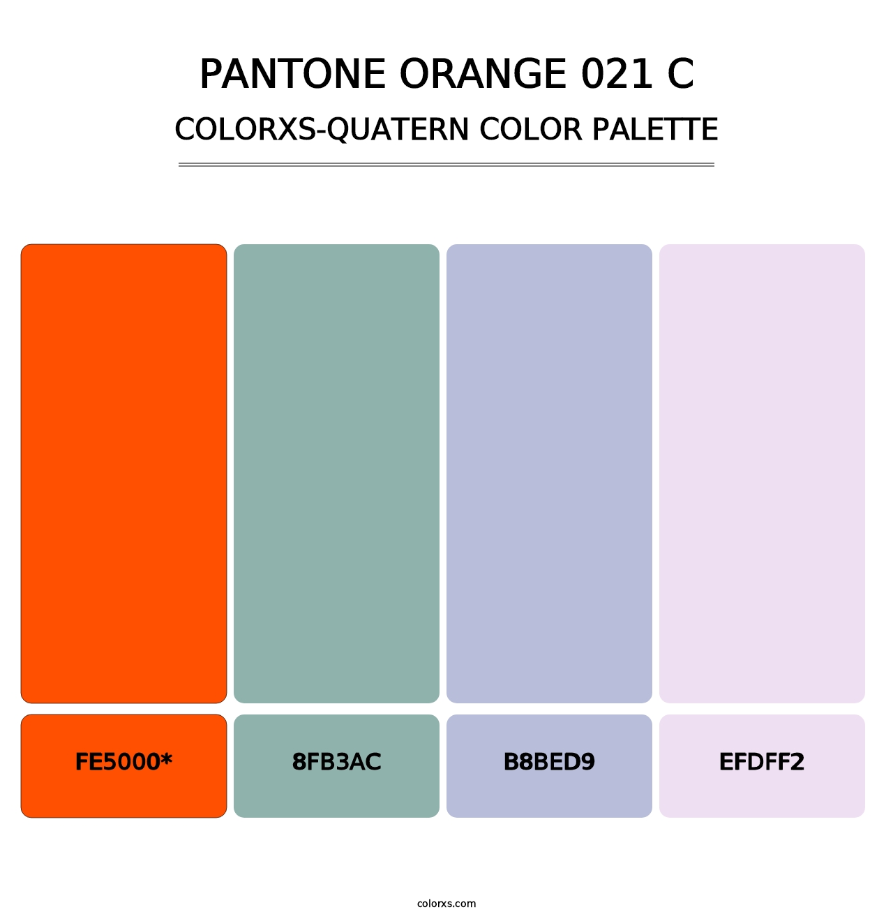 PANTONE Orange 021 C - Colorxs Quad Palette