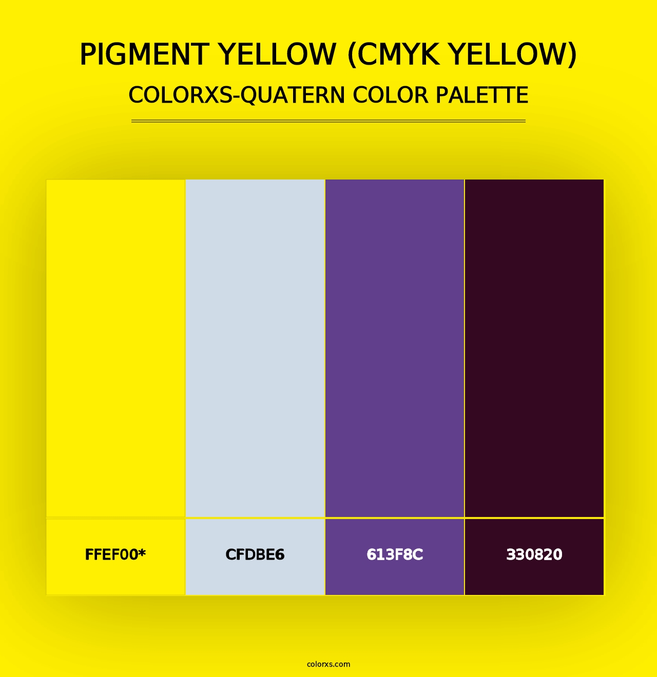 Pigment Yellow (CMYK Yellow) - Colorxs Quad Palette