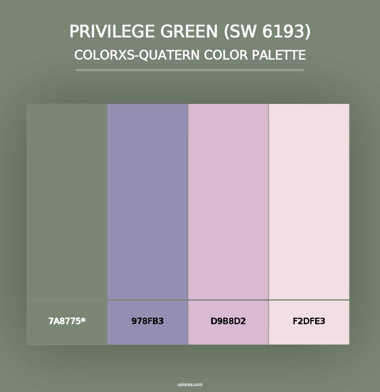 Privilege Green (SW 6193) - Colorxs Quad Palette