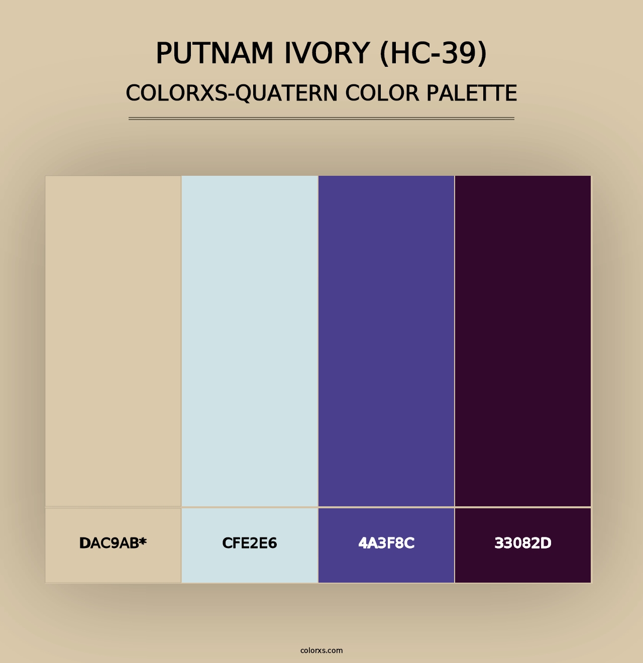 Putnam Ivory (HC-39) - Colorxs Quad Palette