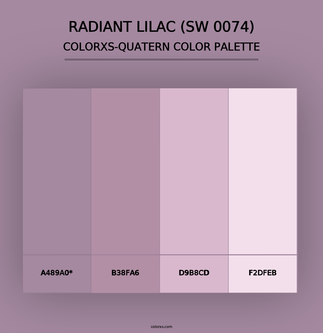 Radiant Lilac (SW 0074) - Colorxs Quad Palette