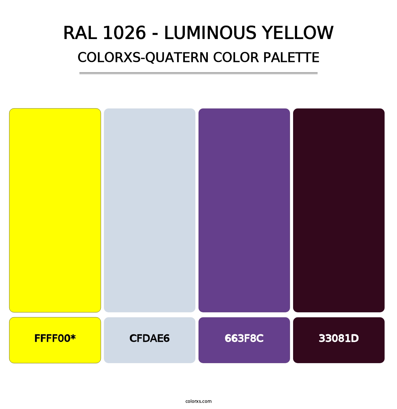 RAL 1026 - Luminous Yellow - Colorxs Quad Palette