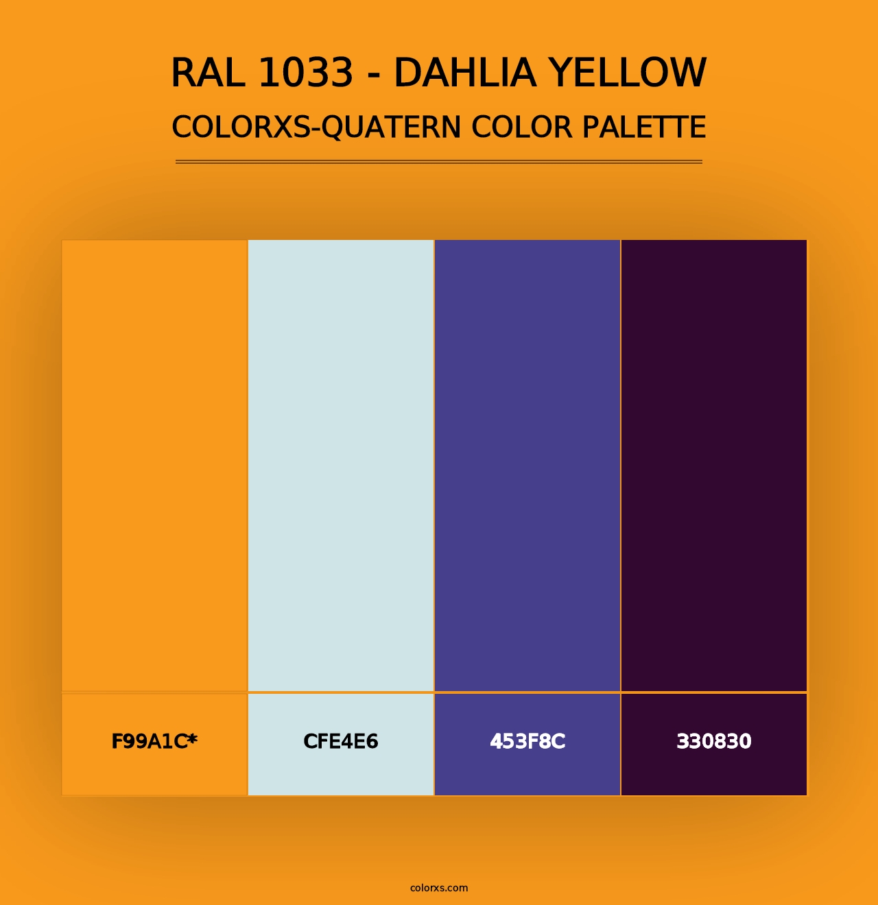 RAL 1033 - Dahlia Yellow - Colorxs Quad Palette