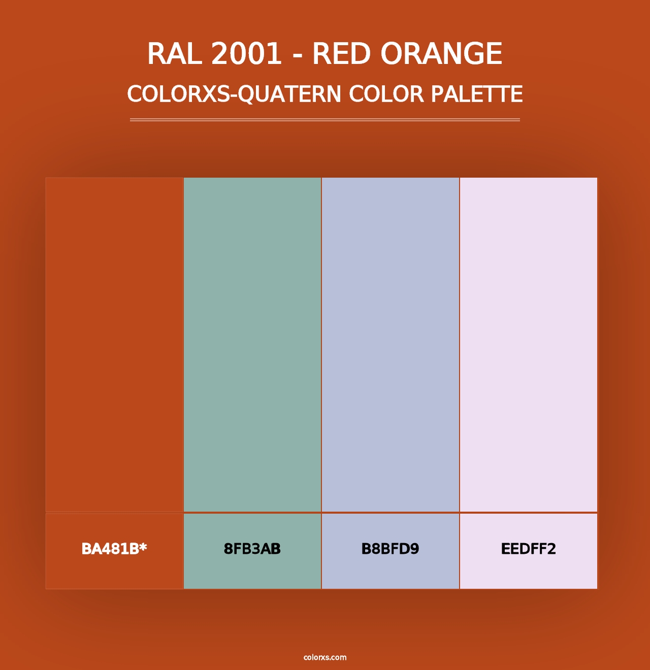 RAL 2001 - Red Orange - Colorxs Quad Palette