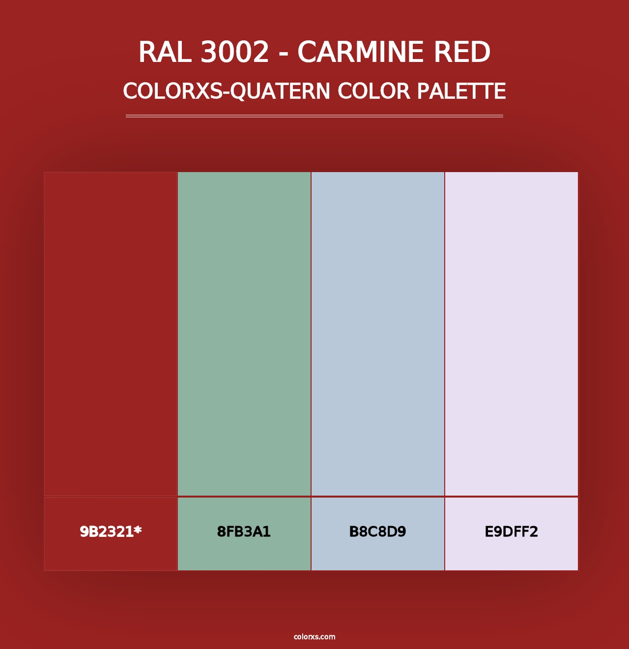 RAL 3002 - Carmine Red - Colorxs Quad Palette