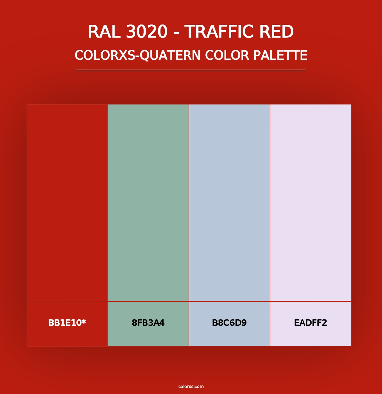 RAL 3020 - Traffic Red - Colorxs Quad Palette