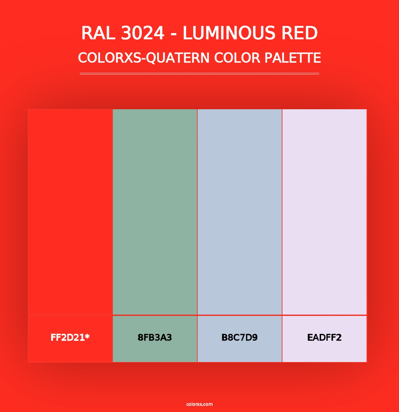 RAL 3024 - Luminous Red - Colorxs Quad Palette