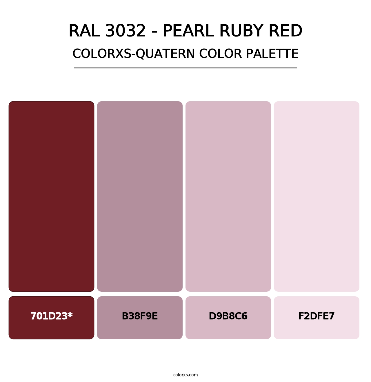 RAL 3032 - Pearl Ruby Red - Colorxs Quad Palette