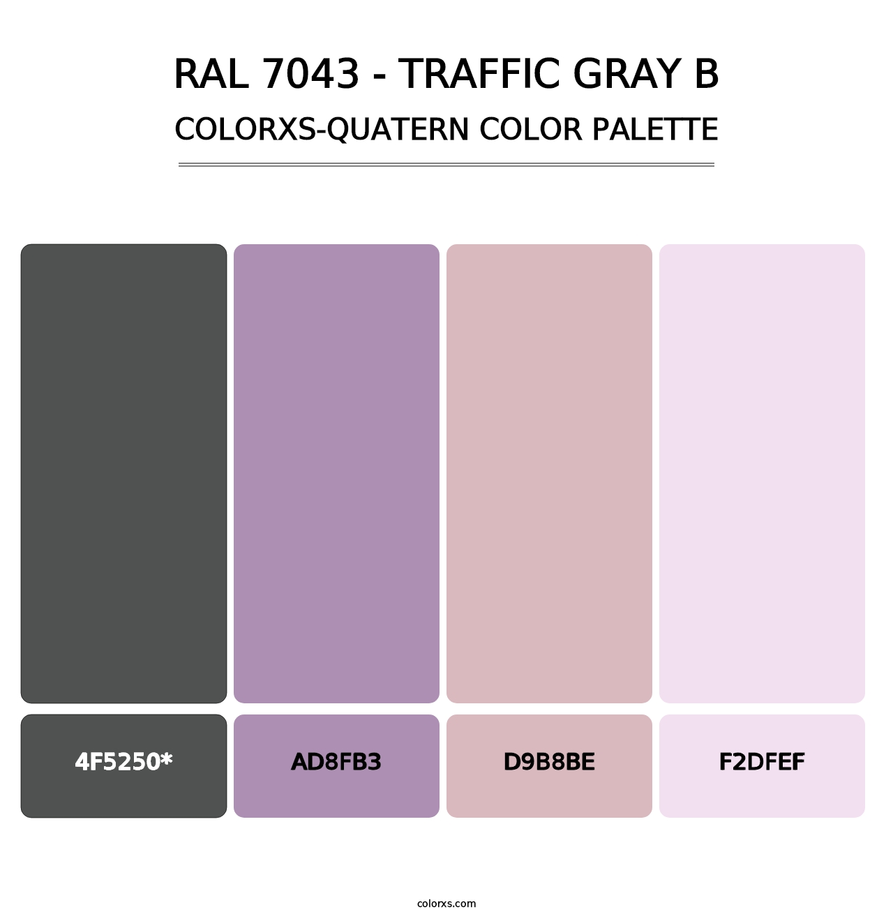 RAL 7043 - Traffic Gray B - Colorxs Quad Palette