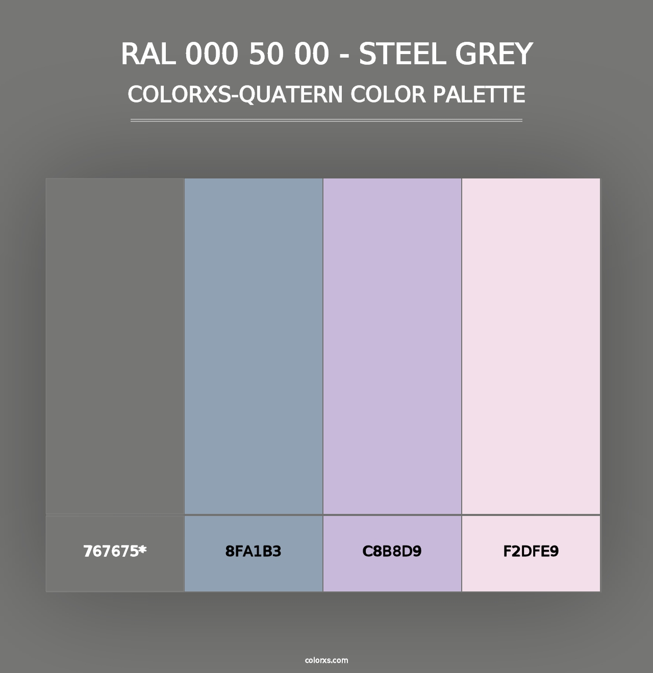 RAL 000 50 00 - Steel Grey - Colorxs Quad Palette