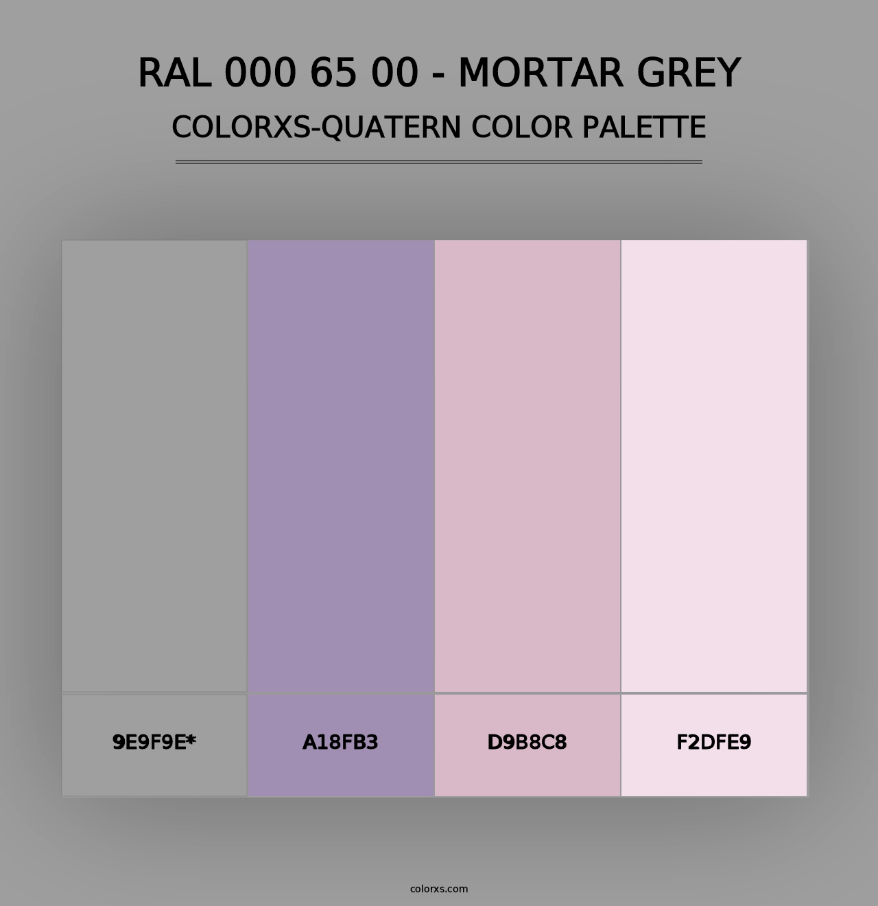 RAL 000 65 00 - Mortar Grey - Colorxs Quad Palette