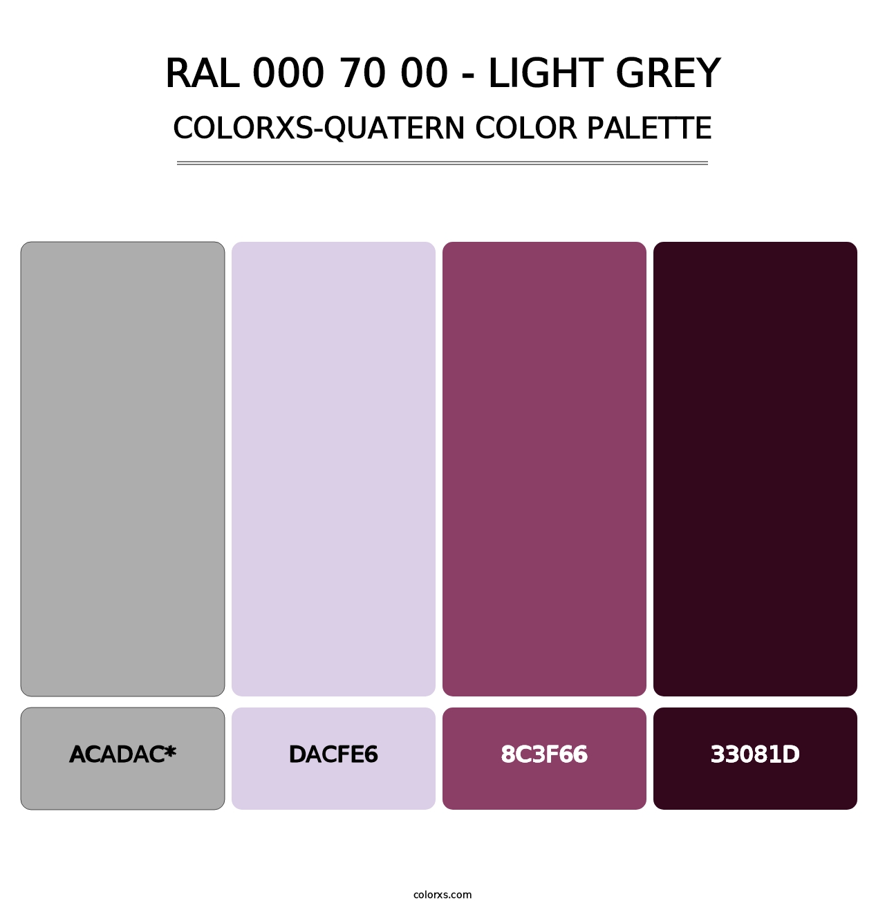 RAL 000 70 00 - Light Grey - Colorxs Quad Palette