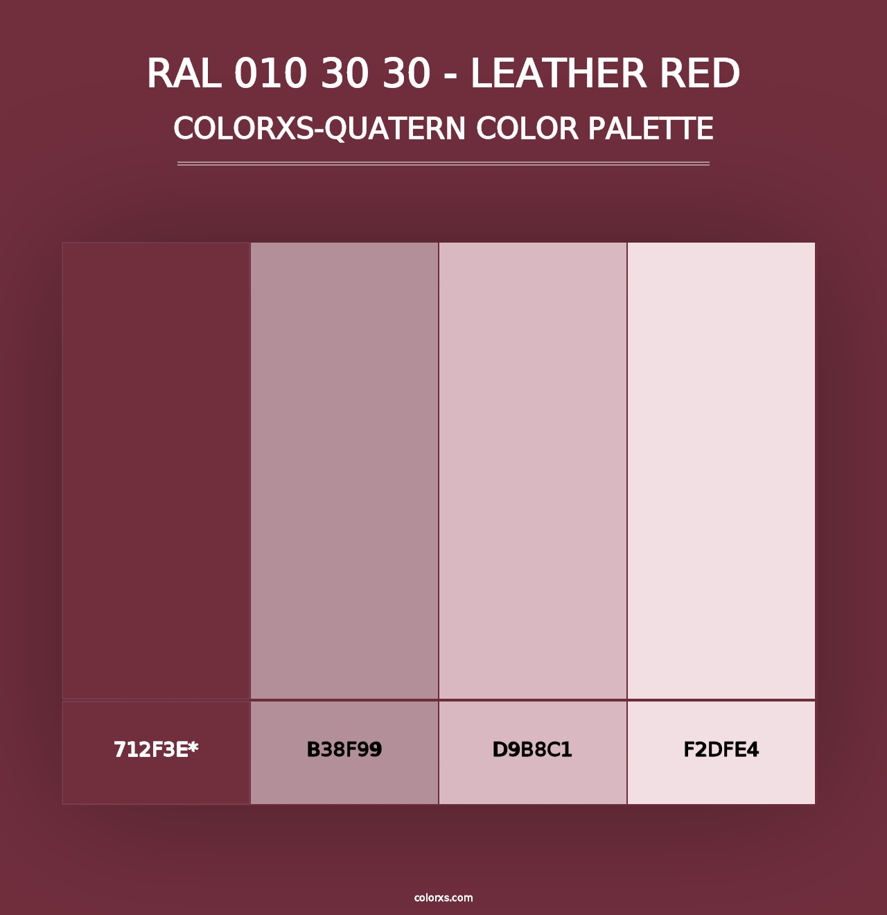 RAL 010 30 30 - Leather Red - Colorxs Quad Palette