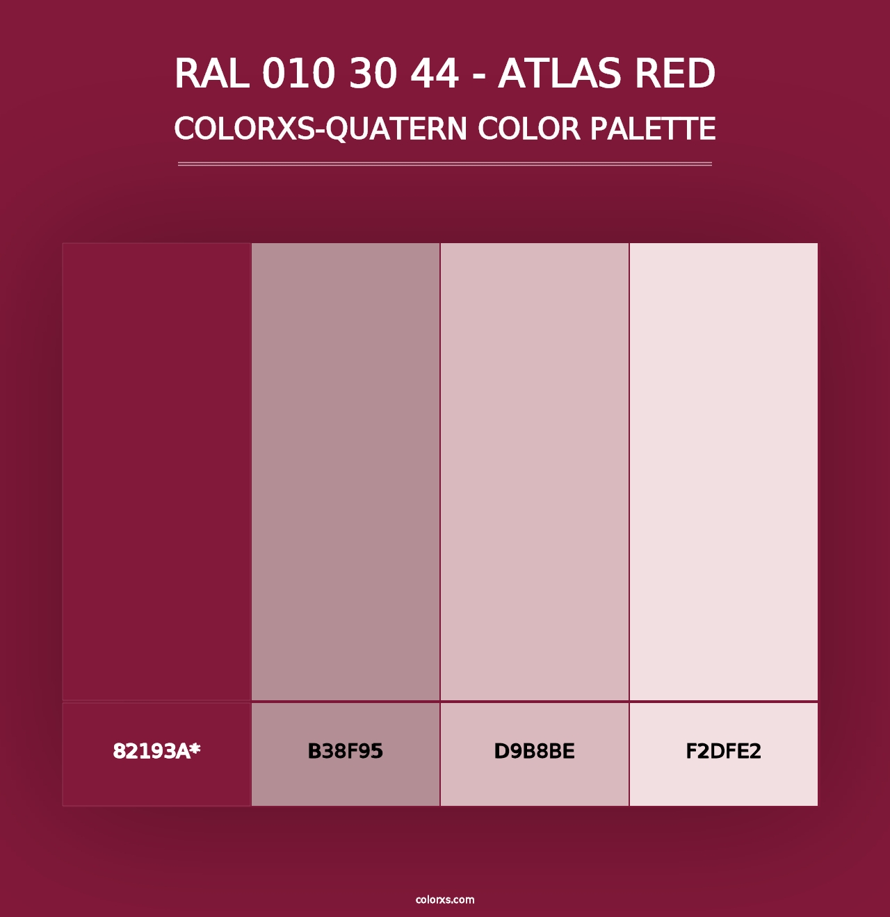 RAL 010 30 44 - Atlas Red - Colorxs Quad Palette