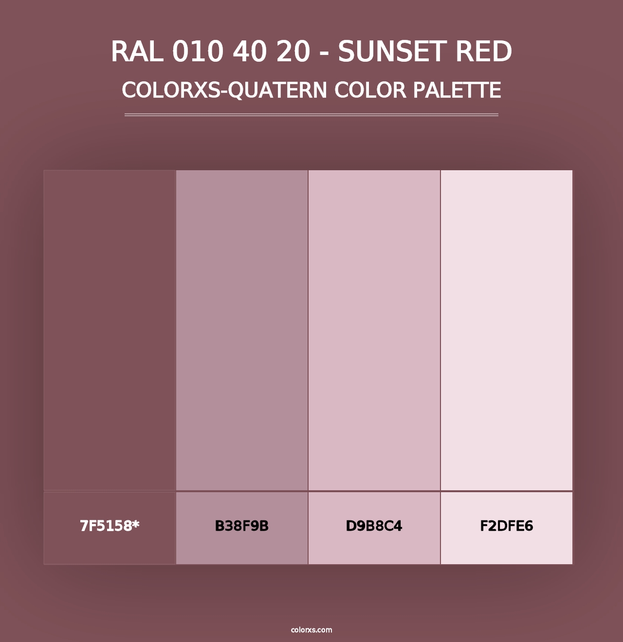 RAL 010 40 20 - Sunset Red - Colorxs Quad Palette