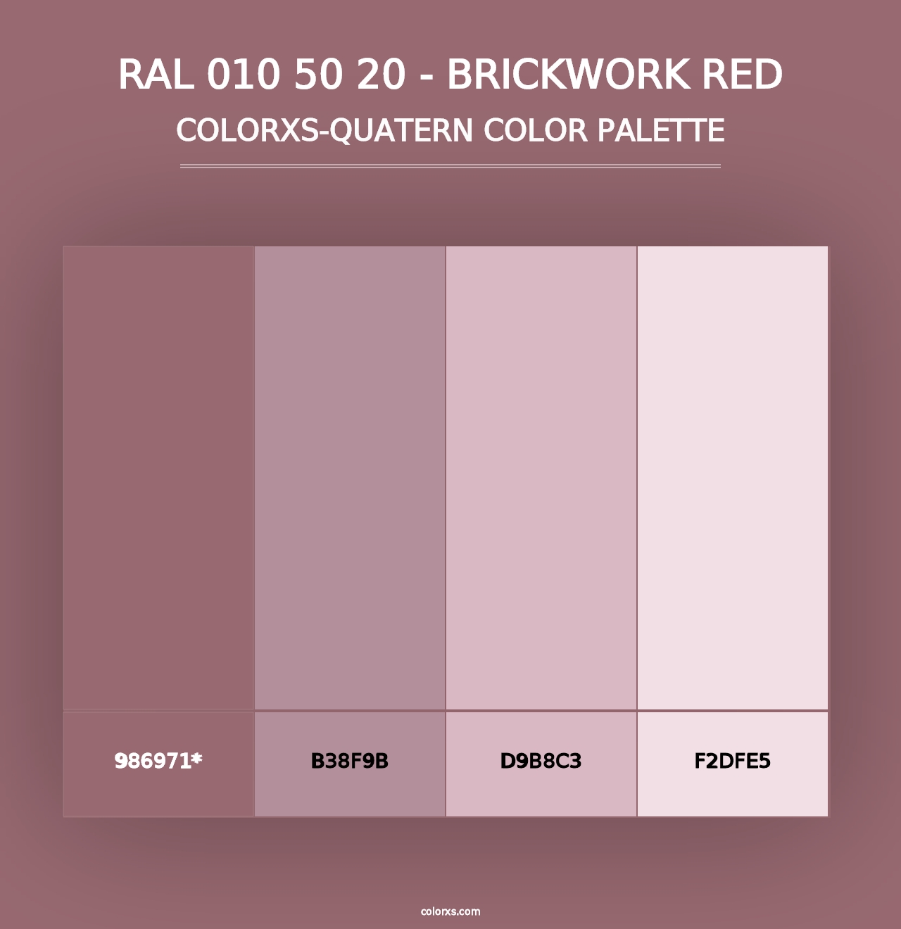 RAL 010 50 20 - Brickwork Red - Colorxs Quad Palette