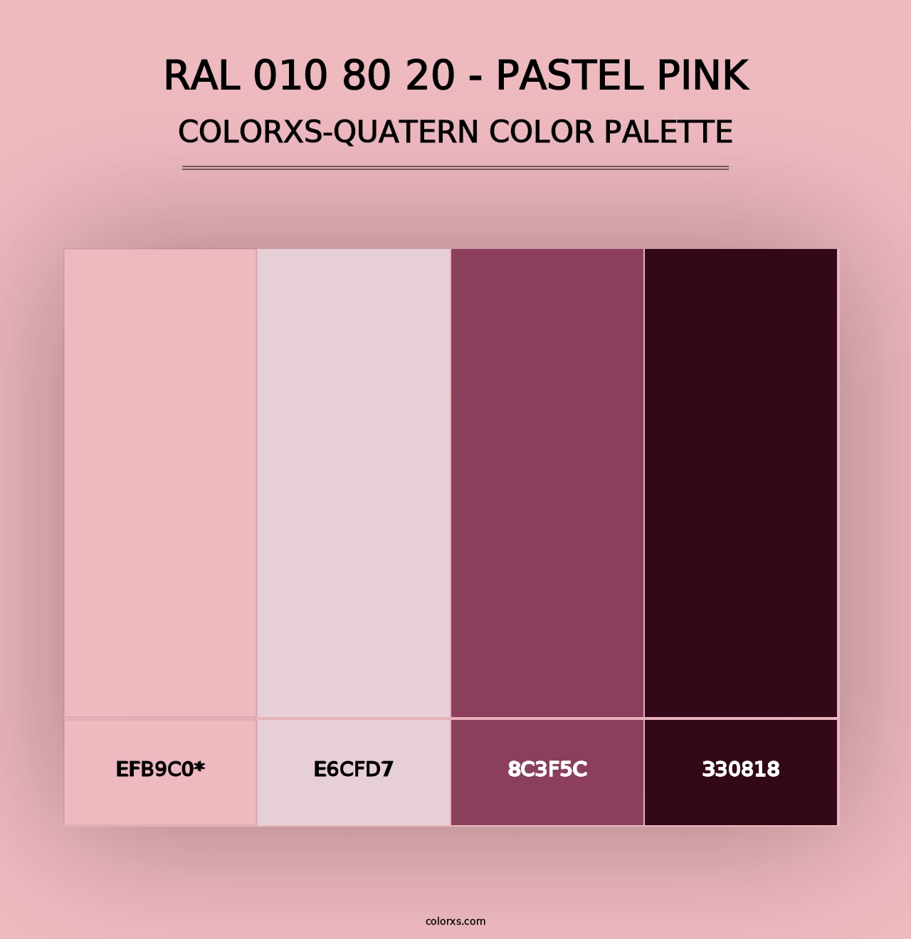 RAL 010 80 20 - Pastel Pink - Colorxs Quad Palette