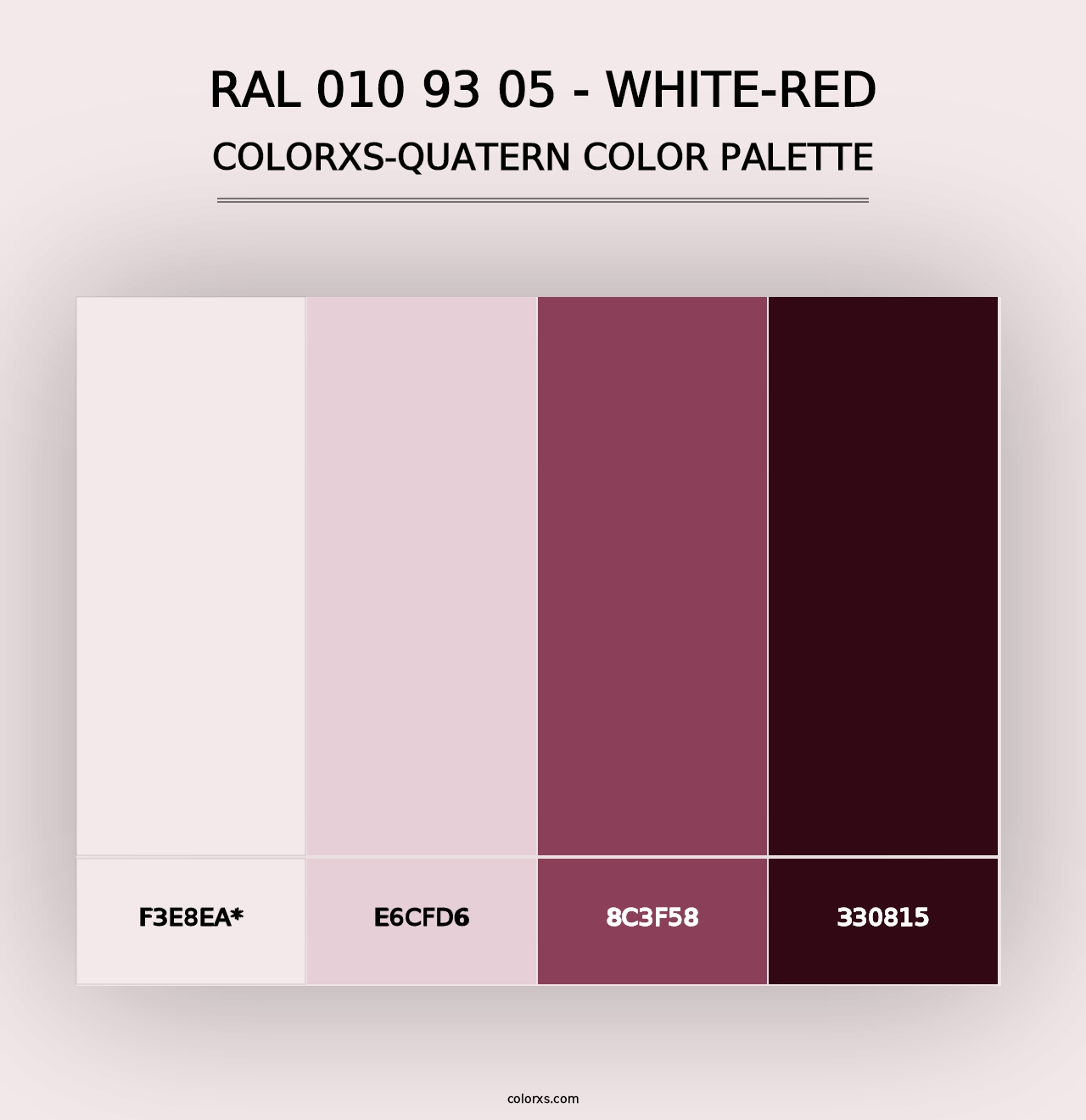 RAL 010 93 05 - White-Red - Colorxs Quad Palette