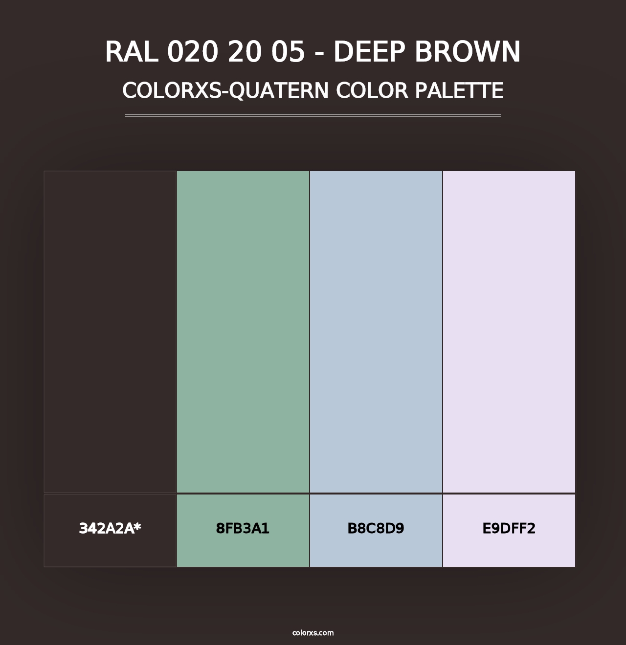 RAL 020 20 05 - Deep Brown - Colorxs Quad Palette