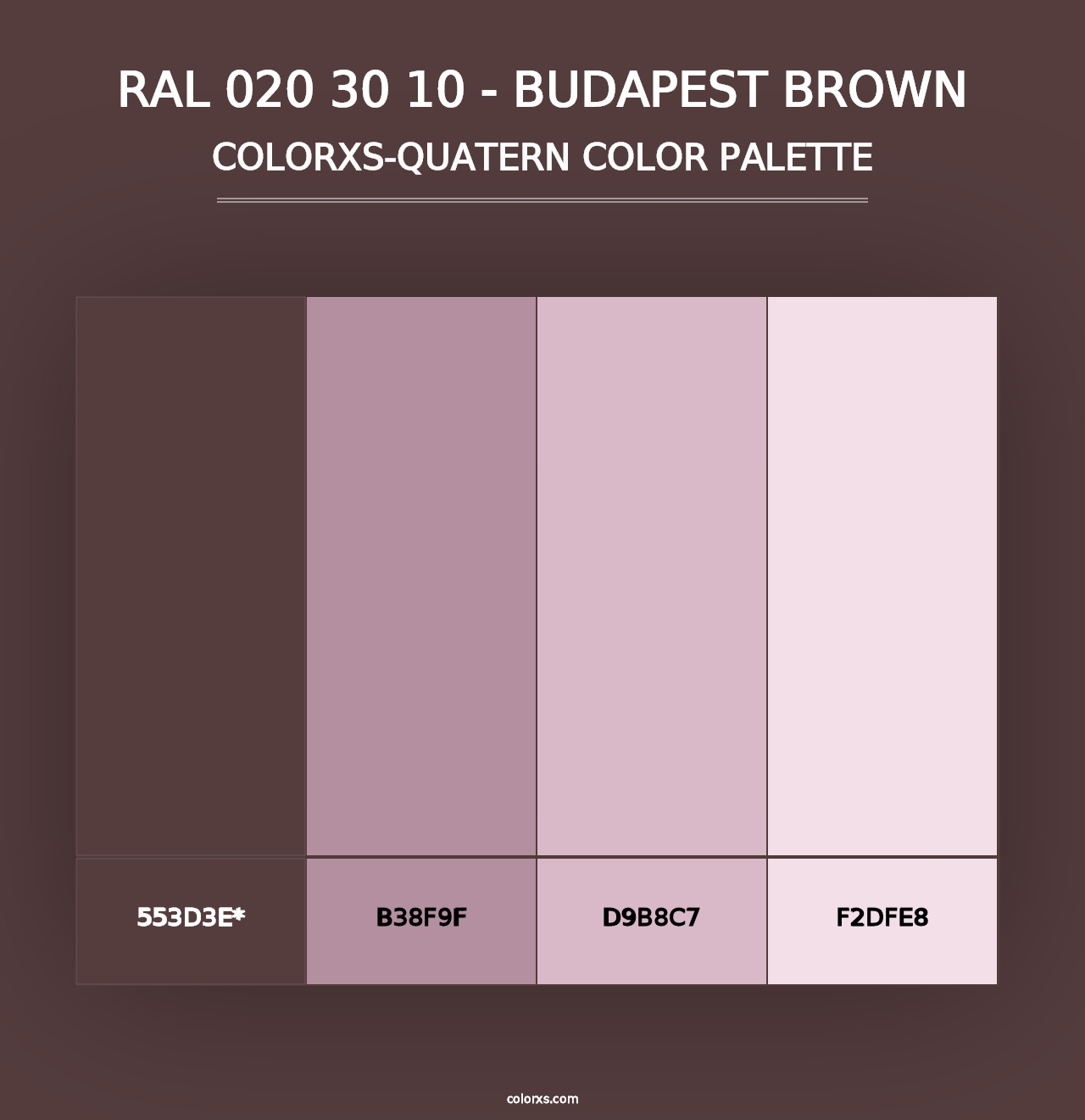 RAL 020 30 10 - Budapest Brown - Colorxs Quad Palette