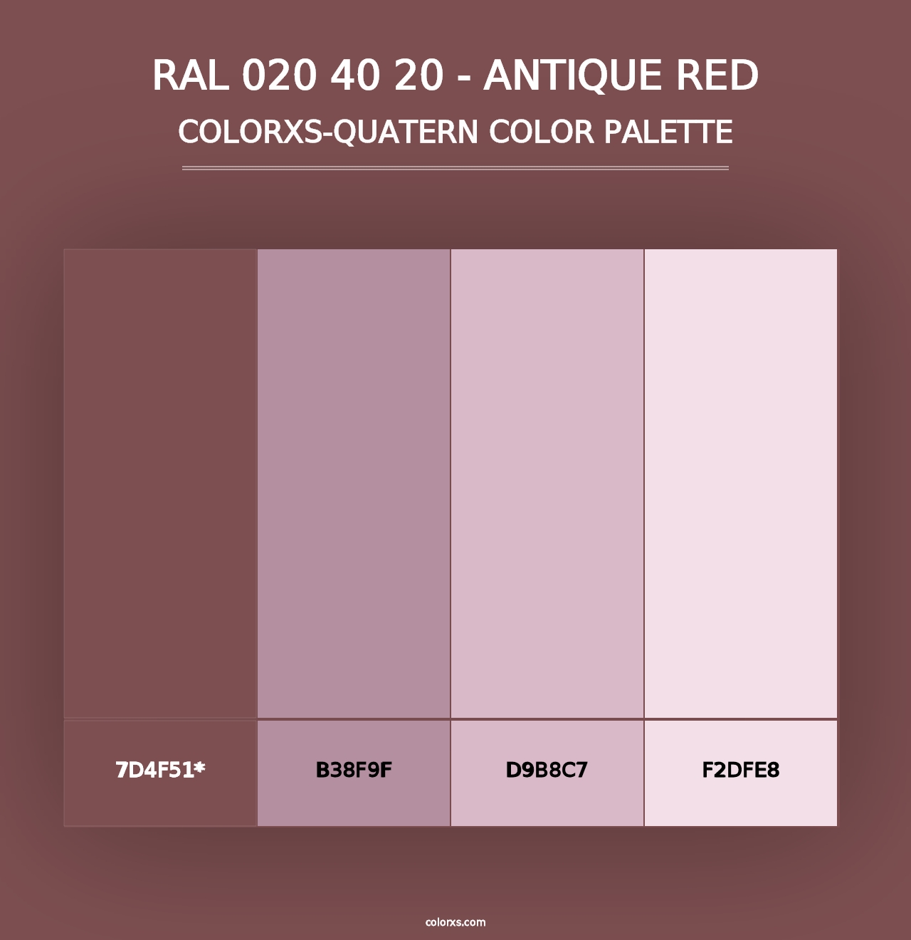 RAL 020 40 20 - Antique Red - Colorxs Quad Palette