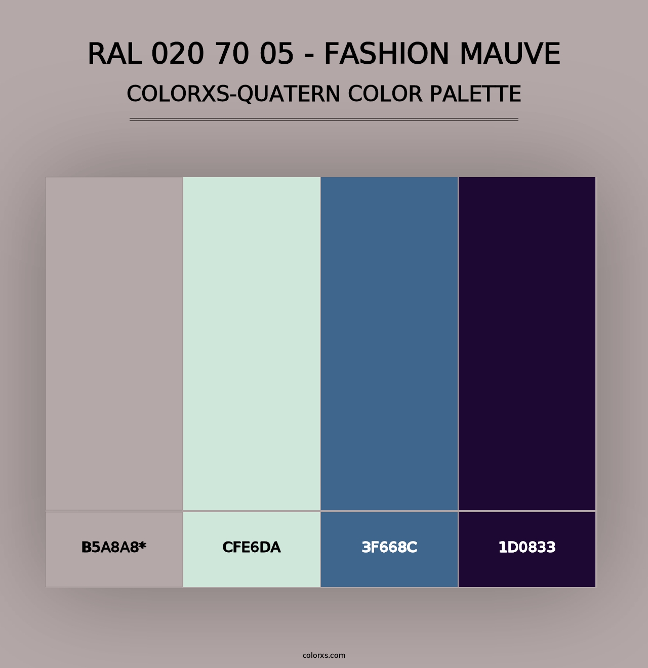 RAL 020 70 05 - Fashion Mauve - Colorxs Quad Palette