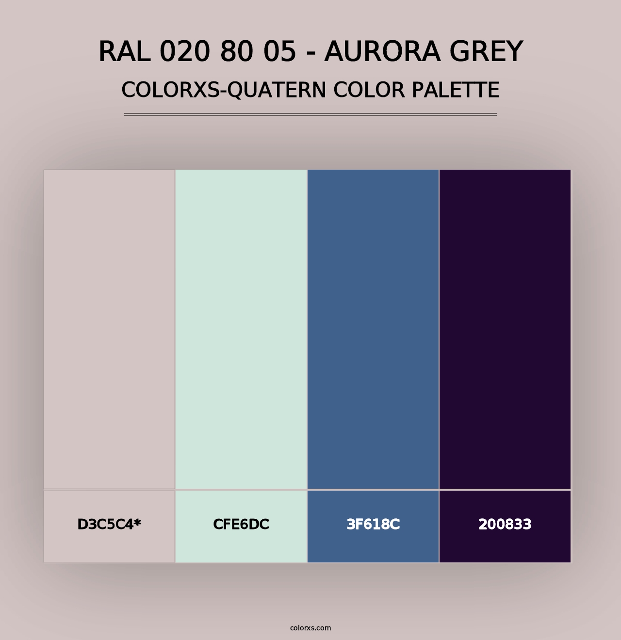 RAL 020 80 05 - Aurora Grey - Colorxs Quad Palette