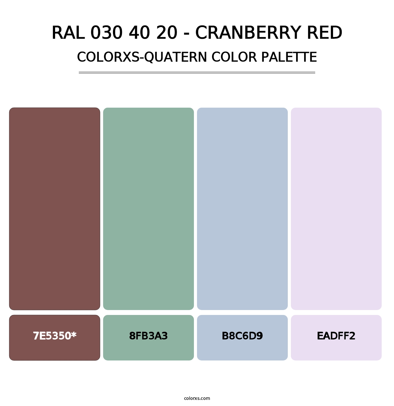 RAL 030 40 20 - Cranberry Red - Colorxs Quad Palette