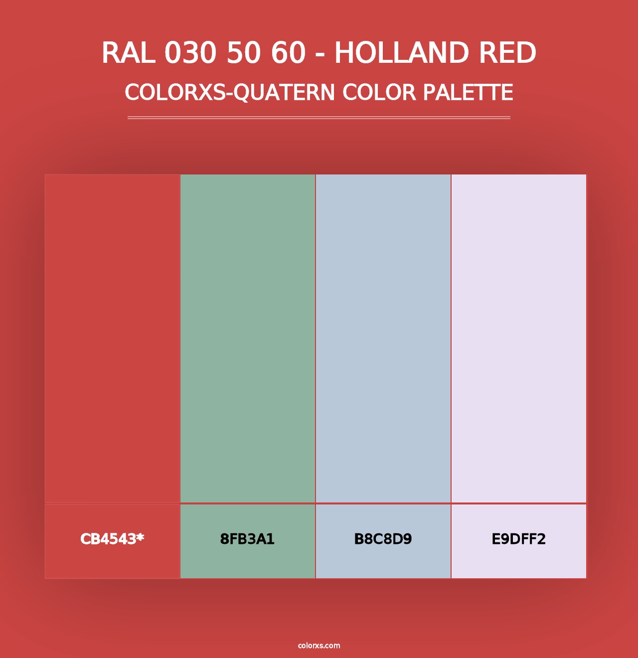 RAL 030 50 60 - Holland Red - Colorxs Quad Palette