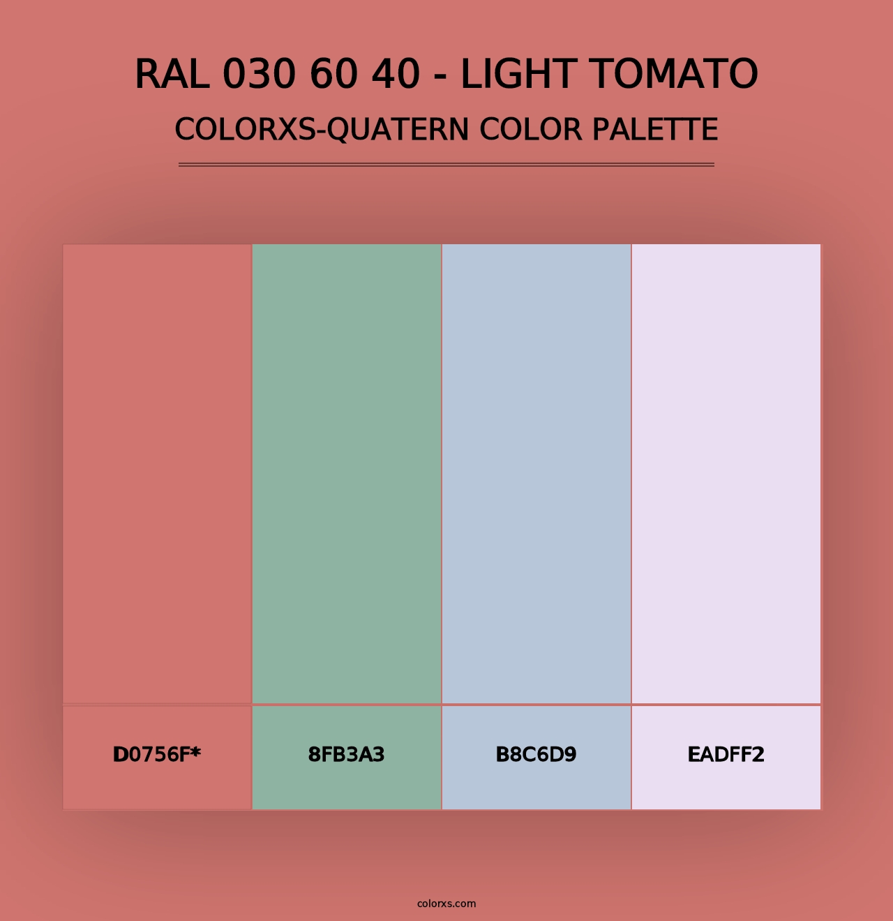 RAL 030 60 40 - Light Tomato - Colorxs Quad Palette