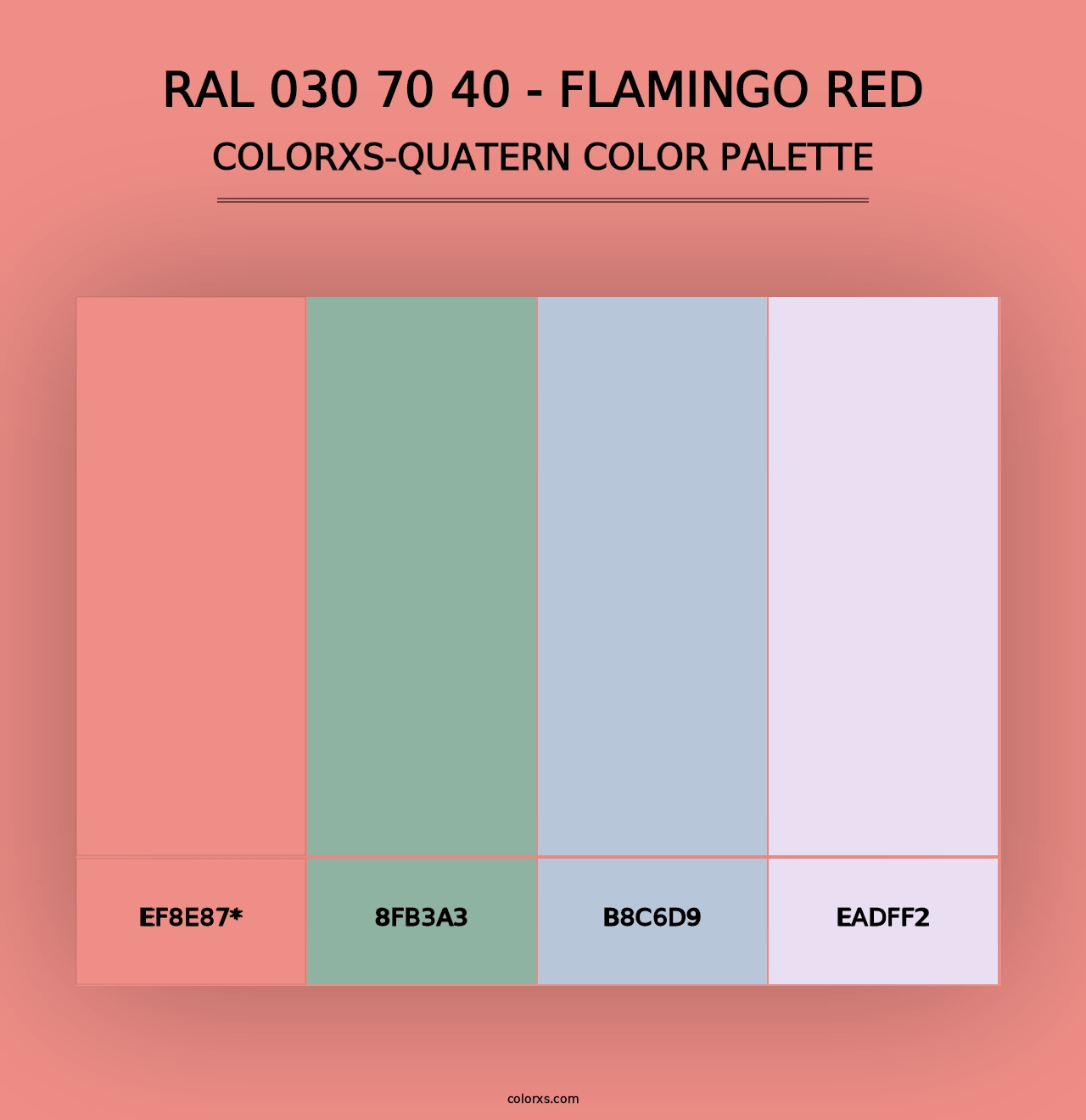 RAL 030 70 40 - Flamingo Red - Colorxs Quad Palette