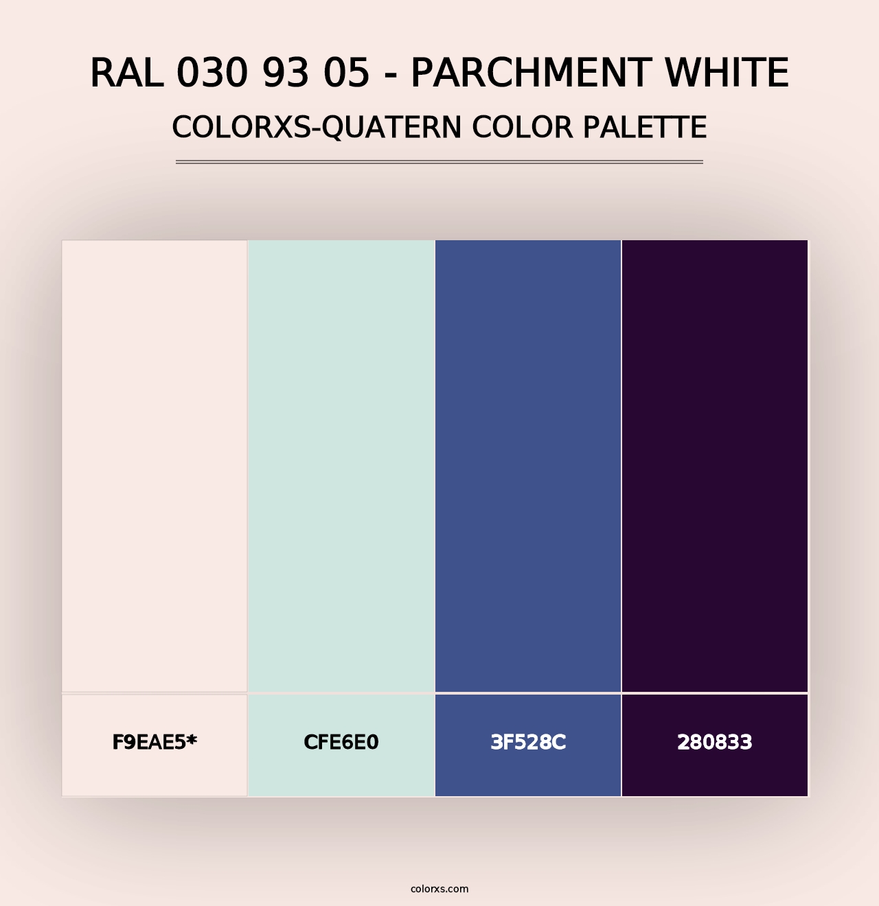 RAL 030 93 05 - Parchment White - Colorxs Quad Palette