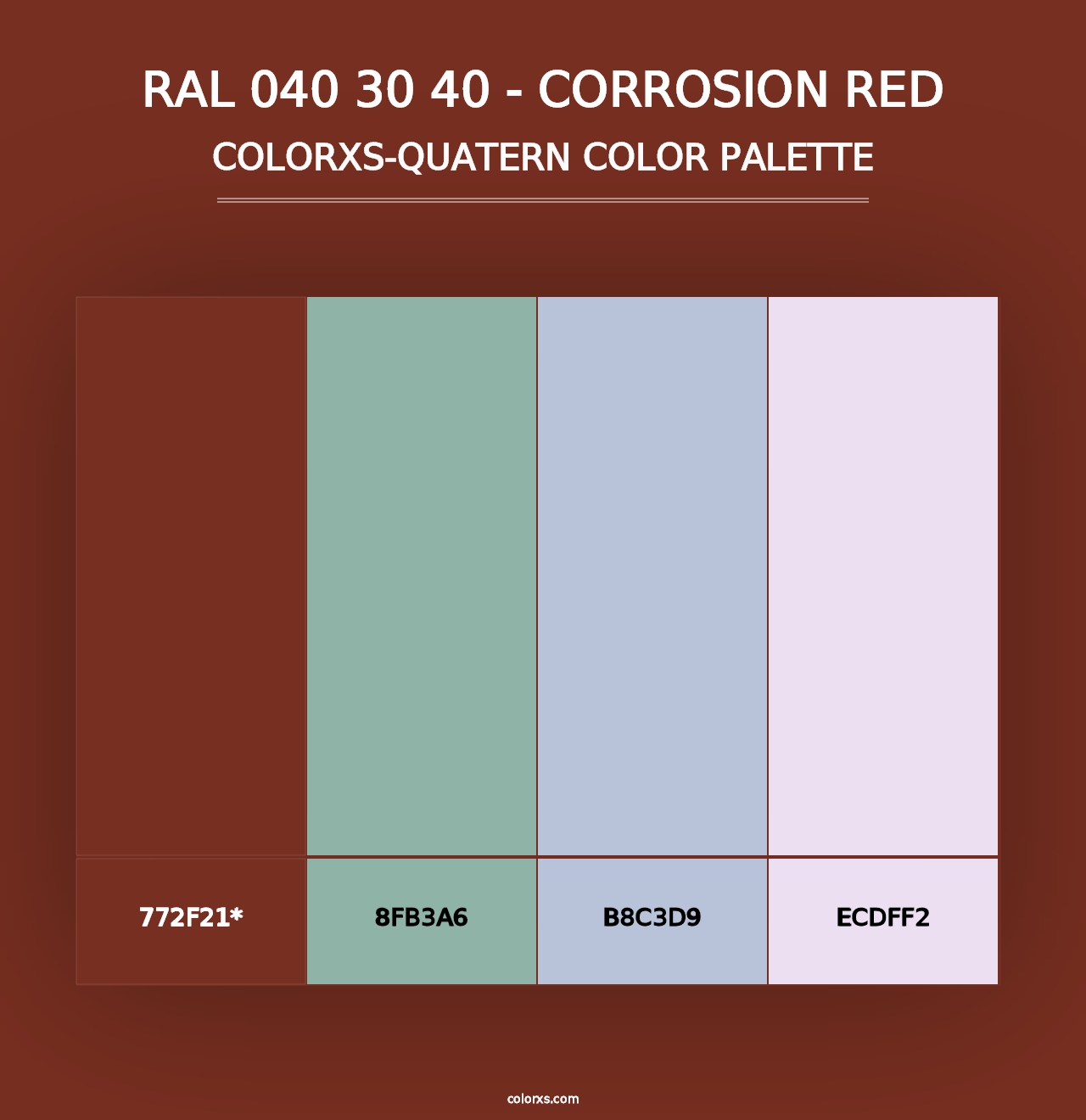 RAL 040 30 40 - Corrosion Red - Colorxs Quad Palette