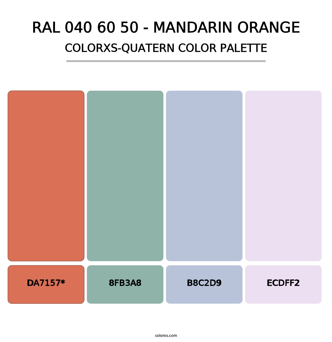 RAL 040 60 50 - Mandarin Orange - Colorxs Quad Palette