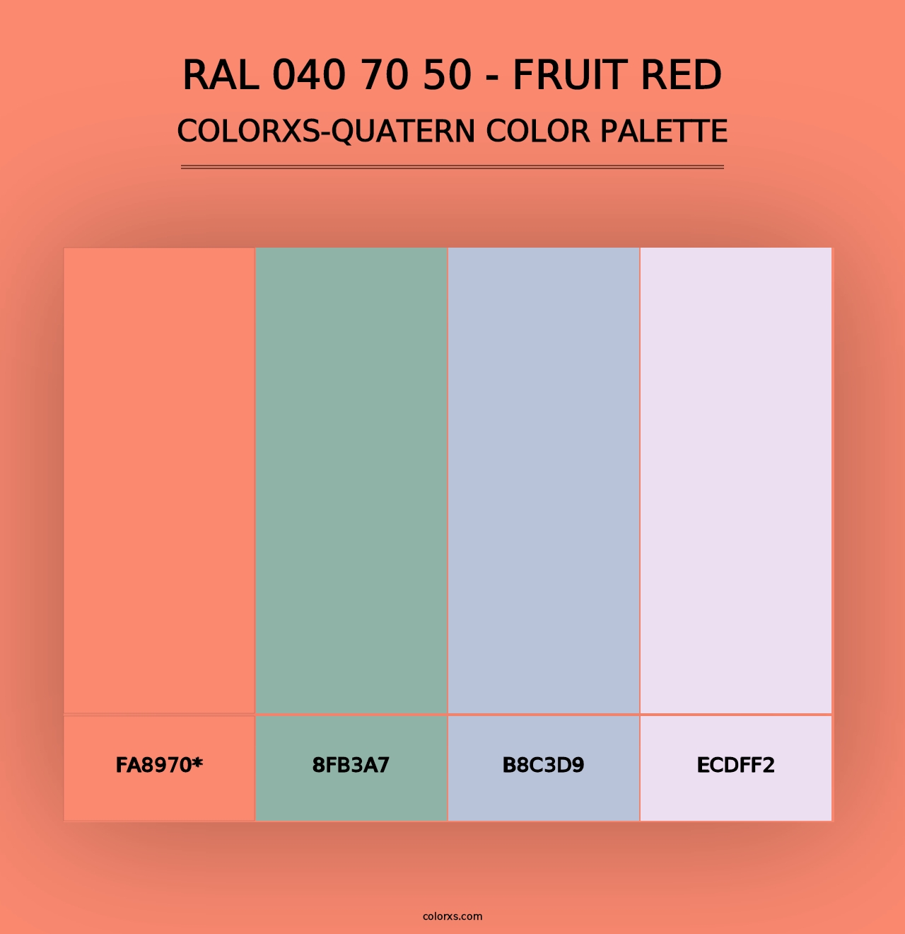 RAL 040 70 50 - Fruit Red - Colorxs Quad Palette