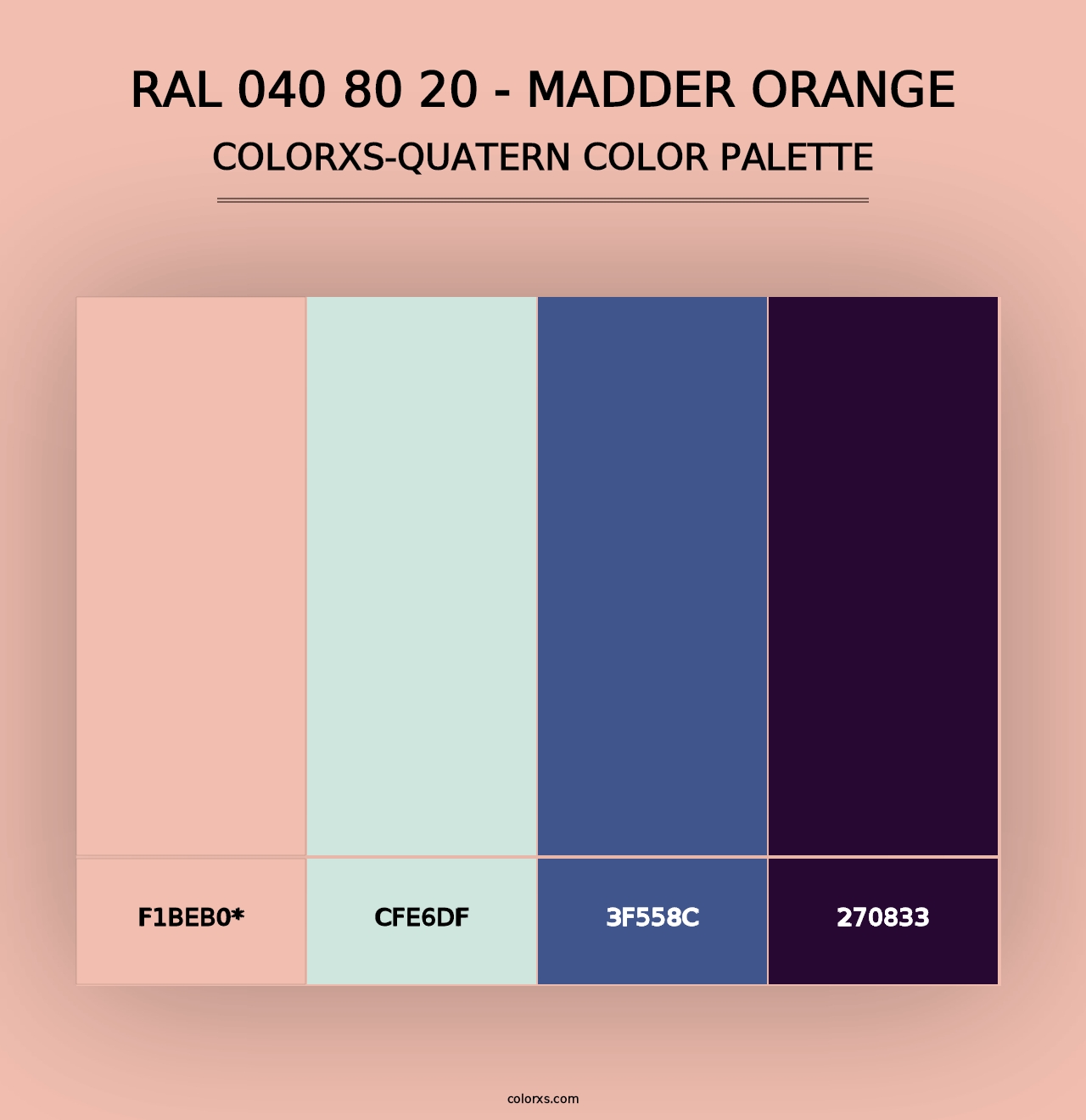 RAL 040 80 20 - Madder Orange - Colorxs Quad Palette