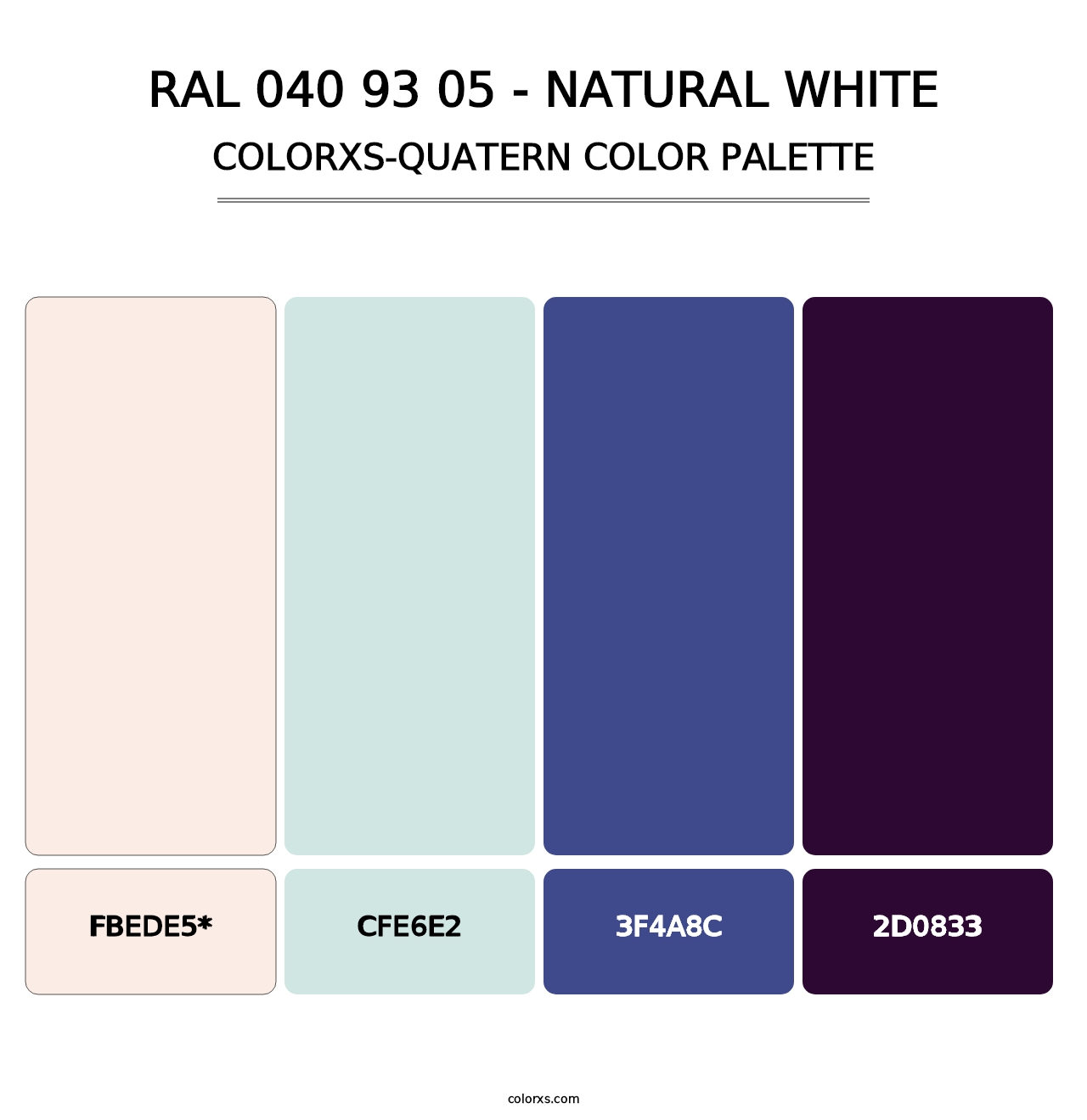 RAL 040 93 05 - Natural White - Colorxs Quad Palette