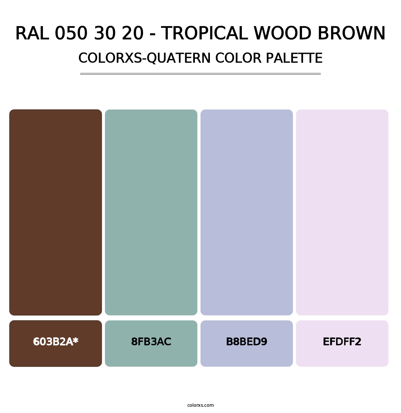 RAL 050 30 20 - Tropical Wood Brown - Colorxs Quad Palette