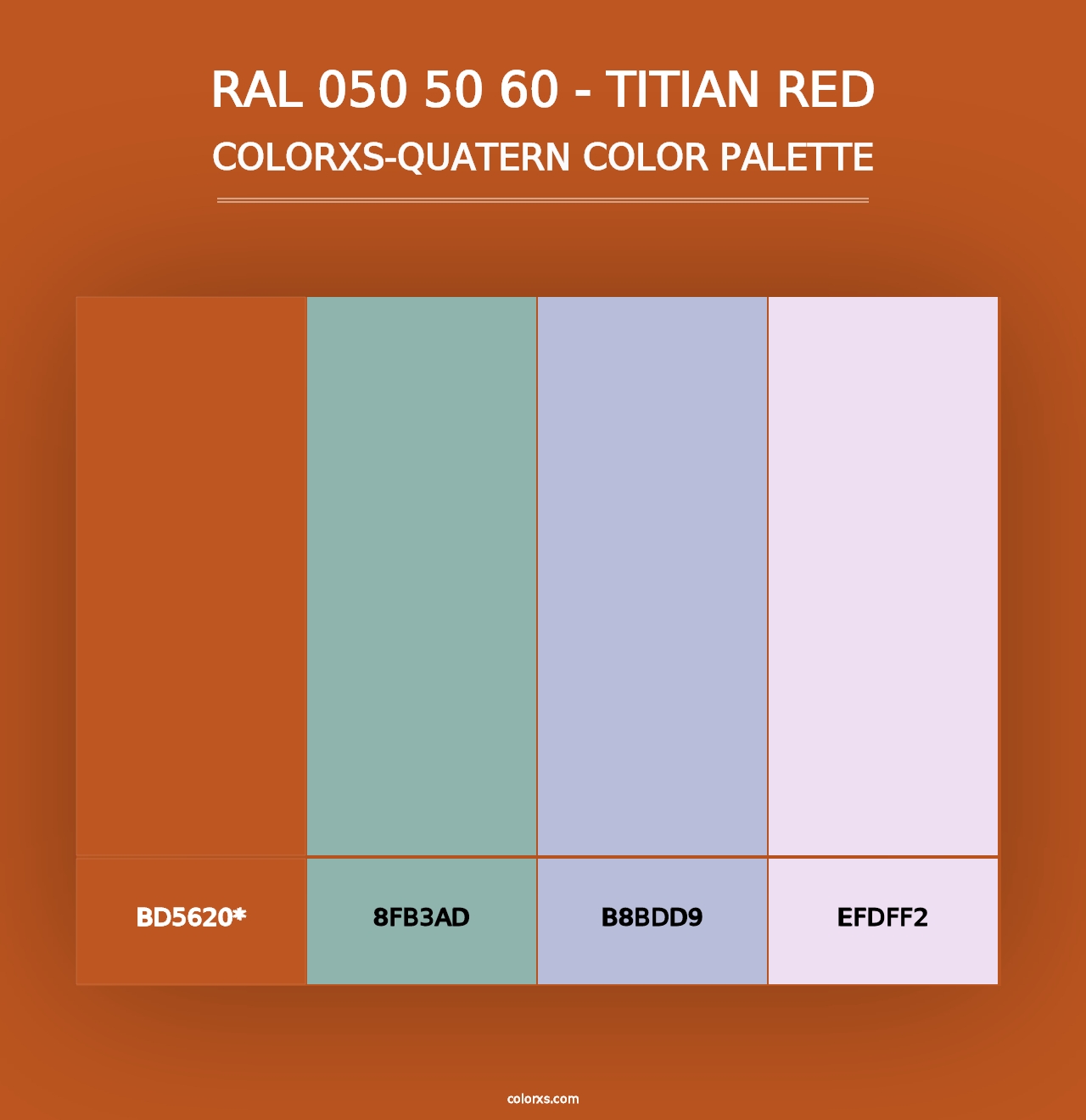 RAL 050 50 60 - Titian Red - Colorxs Quad Palette