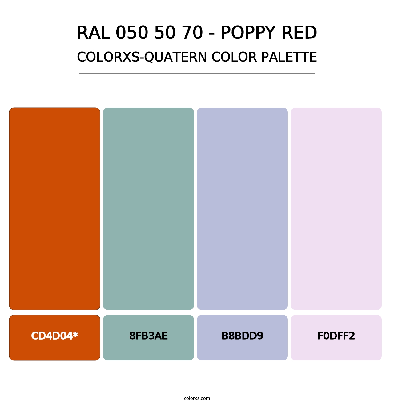 RAL 050 50 70 - Poppy Red - Colorxs Quad Palette