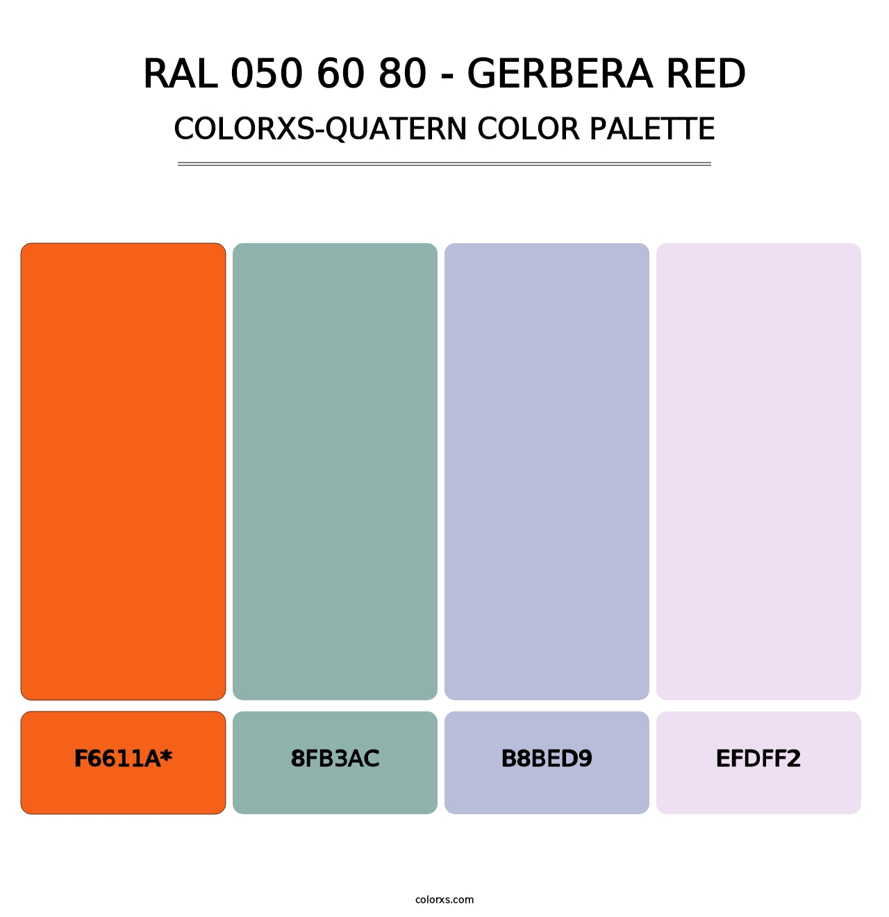 RAL 050 60 80 - Gerbera Red - Colorxs Quad Palette