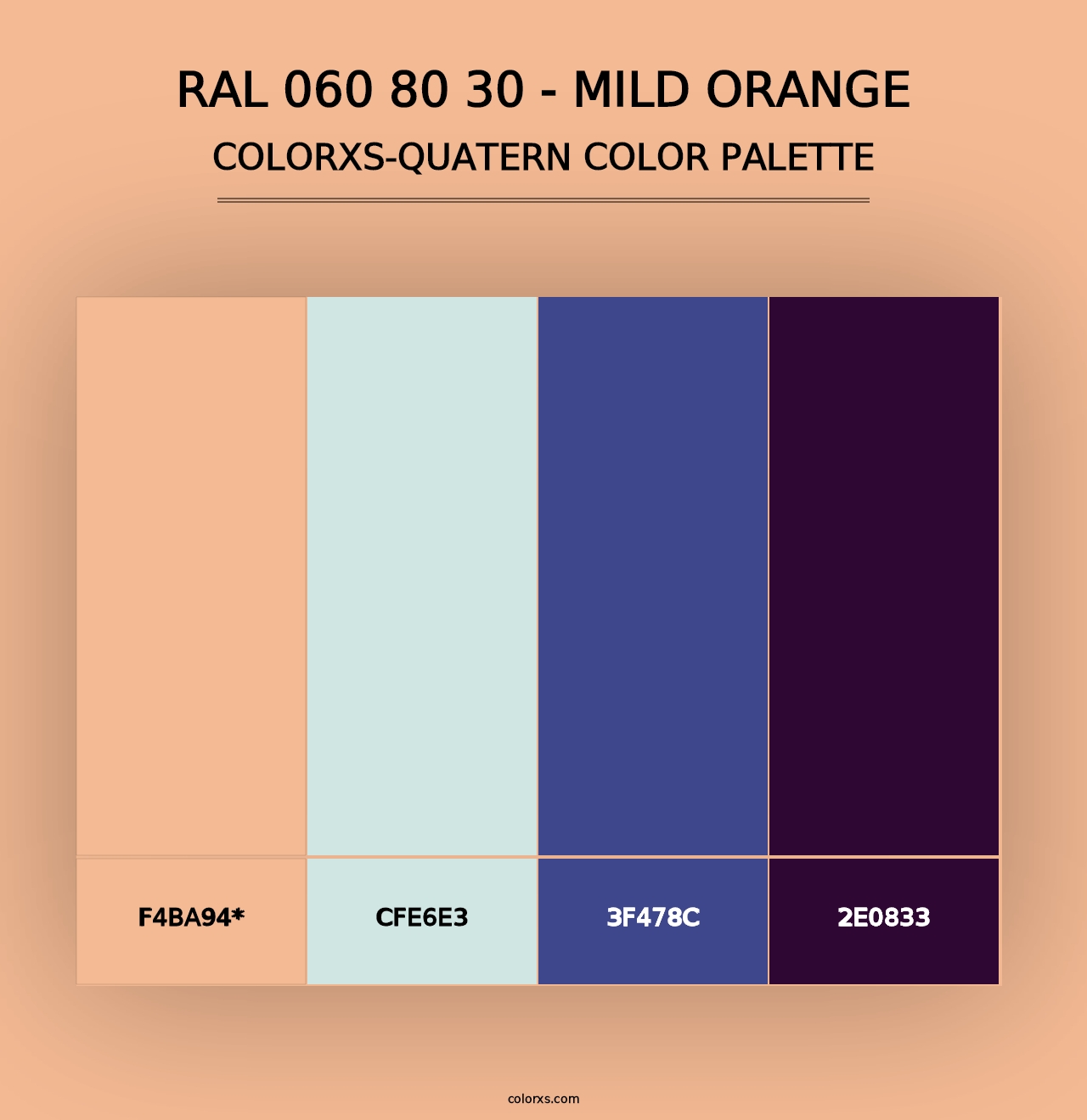 RAL 060 80 30 - Mild Orange - Colorxs Quad Palette