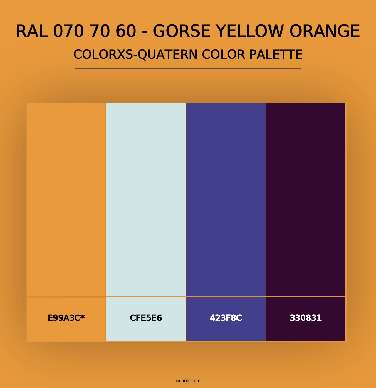 RAL 070 70 60 - Gorse Yellow Orange - Colorxs Quad Palette