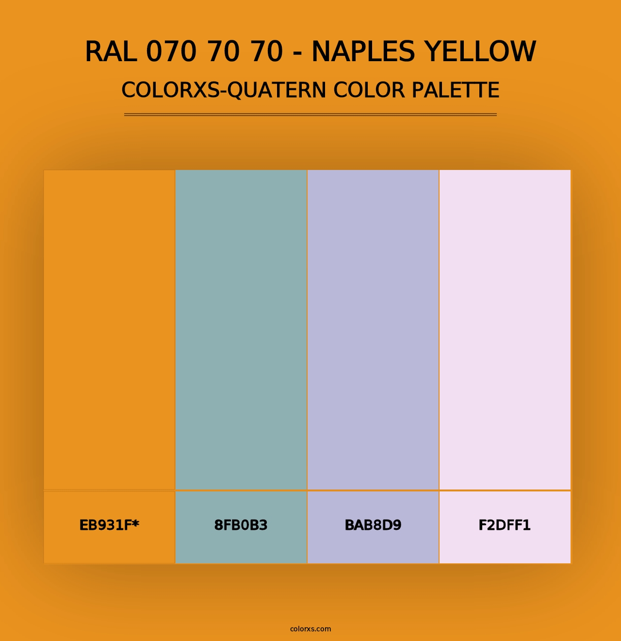 RAL 070 70 70 - Naples Yellow - Colorxs Quad Palette