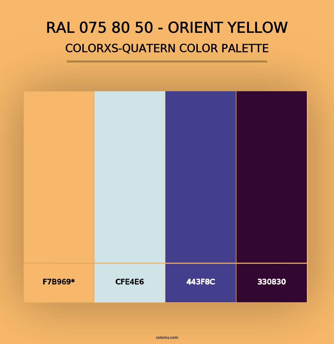 RAL 075 80 50 - Orient Yellow - Colorxs Quad Palette