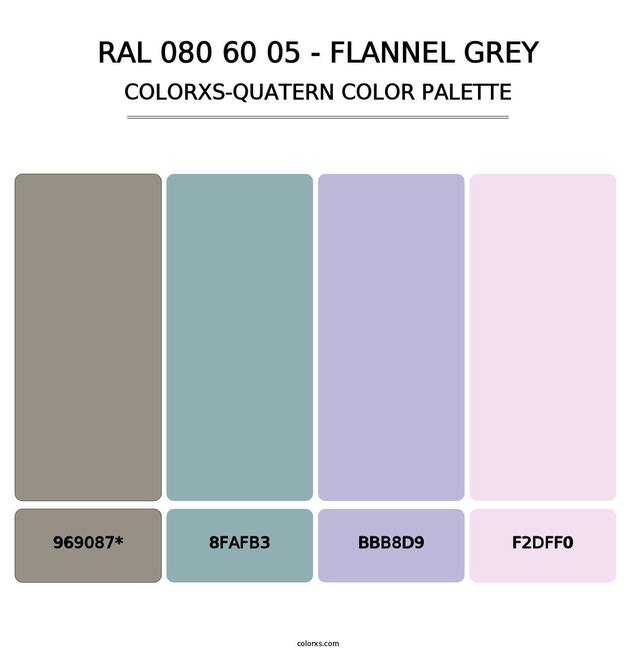 RAL 080 60 05 - Flannel Grey - Colorxs Quad Palette