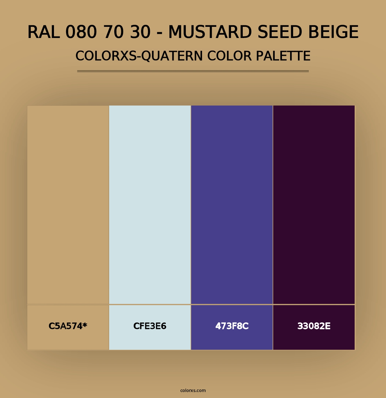 RAL 080 70 30 - Mustard Seed Beige - Colorxs Quad Palette