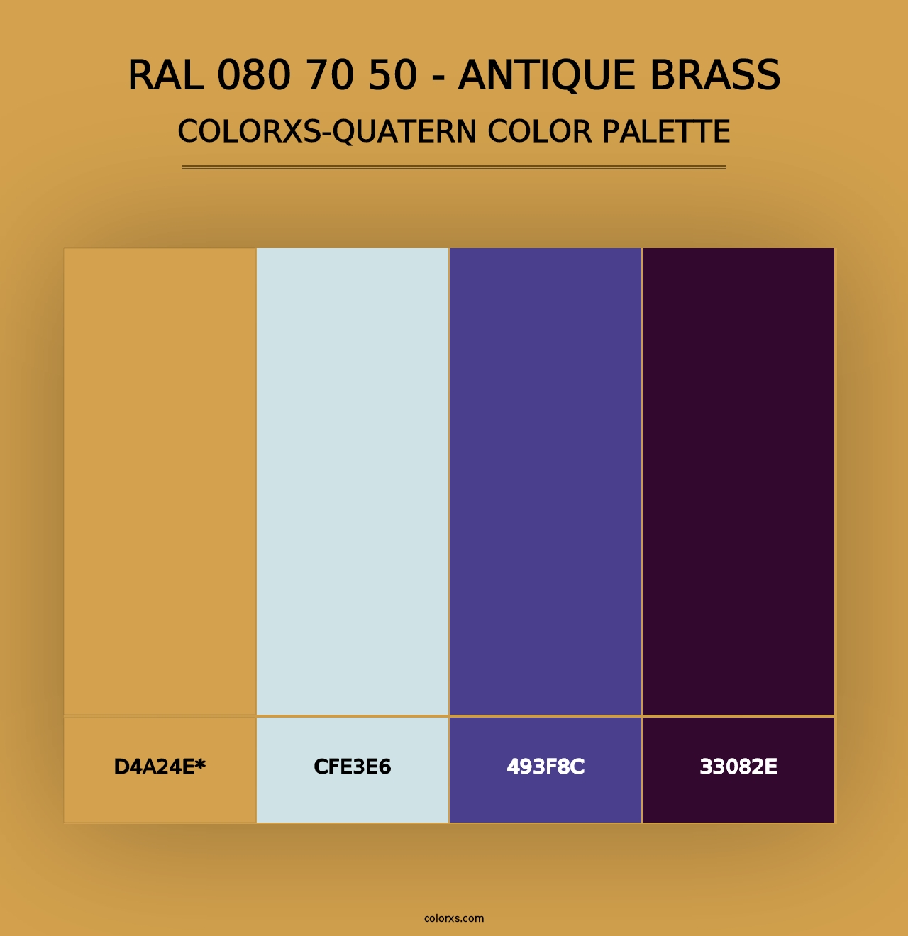 RAL 080 70 50 - Antique Brass - Colorxs Quad Palette